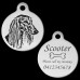 Saluki Engraved 31mm Large Round Pet Dog ID Tag